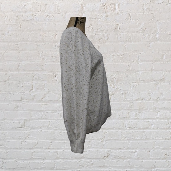 Loft V-Neck Sweater - White/Gold - Picture 2 of 5